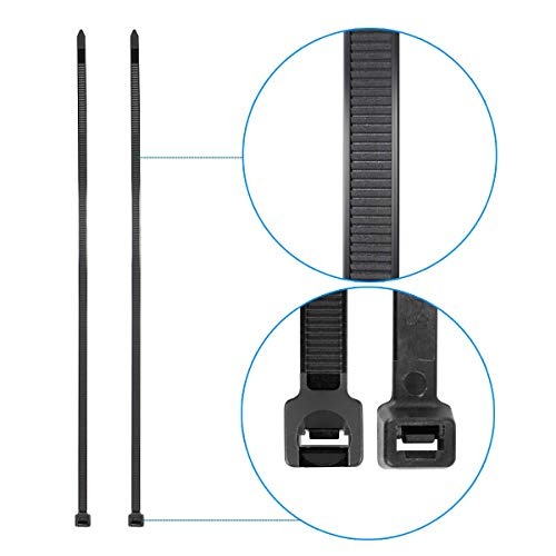 Superun Black Zip Ties 4 Inch, 18 Lbs Tensile Strength Wire Ties (Industrial Grade Cable Ties) Pack of 100 - Image 3