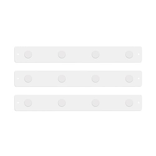 Three By Three Seattle Three by Three Magnetic Strip Bulletin Board Long Wide – 24" x 3" Metal Organizer with Strong Magnets & Wall-Mounting Hardware for Home, Office, or Dorm (3 Pack) Matte White - Image 1
