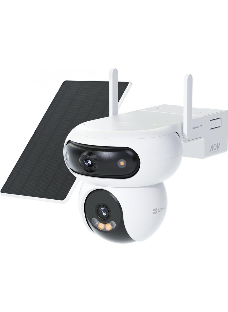 EZVIZ HB90X Dual-Lens 4G Security Camera Kit with 8W Solar Panel – 2K+ Dual 4MP PT Camera, LTE + Wi-Fi, Color Night Vision, AI Human & Vehicle Detection, Two-Way Audio, Outdoor IP Camera | CS-HB90x/SP-R100(4MP+4MP W4GA) - Image 1