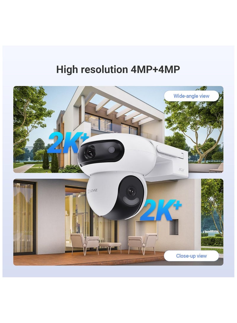 EZVIZ HB90X Dual-Lens 4G Security Camera Kit with 8W Solar Panel – 2K+ Dual 4MP PT Camera, LTE + Wi-Fi, Color Night Vision, AI Human & Vehicle Detection, Two-Way Audio, Outdoor IP Camera | CS-HB90x/SP-R100(4MP+4MP W4GA) - Image 2
