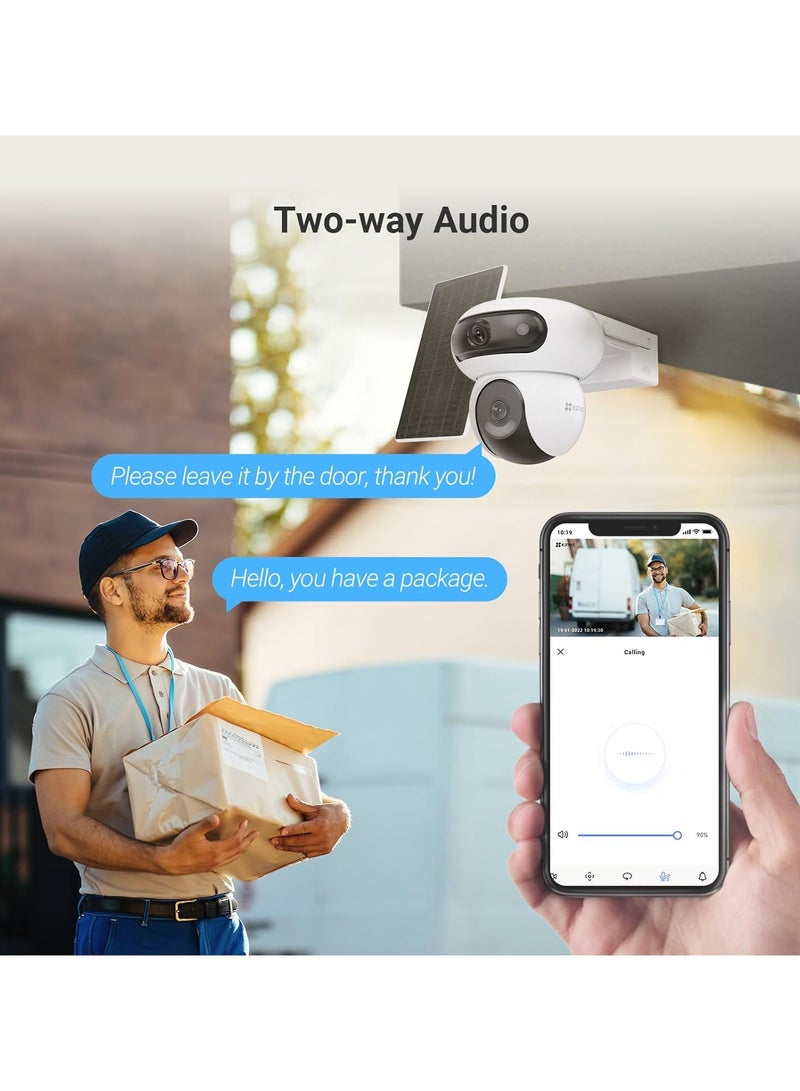 EZVIZ HB90X Dual-Lens 4G Security Camera Kit with 8W Solar Panel – 2K+ Dual 4MP PT Camera, LTE + Wi-Fi, Color Night Vision, AI Human & Vehicle Detection, Two-Way Audio, Outdoor IP Camera | CS-HB90x/SP-R100(4MP+4MP W4GA) - Image 5