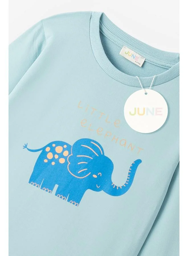 JUNE June Baby Boy 2-Pack Printed Tracksuit Set Light Blue