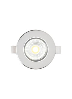 El Rawda Lighting Spot Inside The Gypsum, 7 Cm Opening, White Body X Silver, 6 Watts, 3-Motion Lighting  White - Warm - Cool Pcs 9x9x4 cm 
