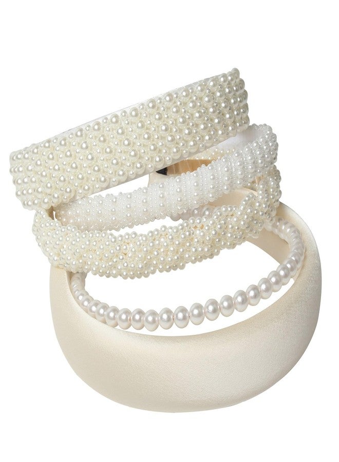 Cuizhiyu 5PK White Pearl Headbands for Women Girls Cute Pearl dainty Headbands Bling Faux Pearls Hairbands Wedding Hair Accessories hair hoop headband - Image 1
