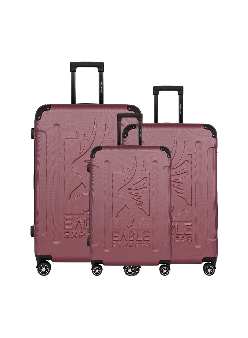 ايجل اكسبريس عربة حماية صلبة من مادة ABS مقاس 20 و24 و28 بوصة، مجموعة من 3 قطع باللون الأحمر الأرجواني - Image 1