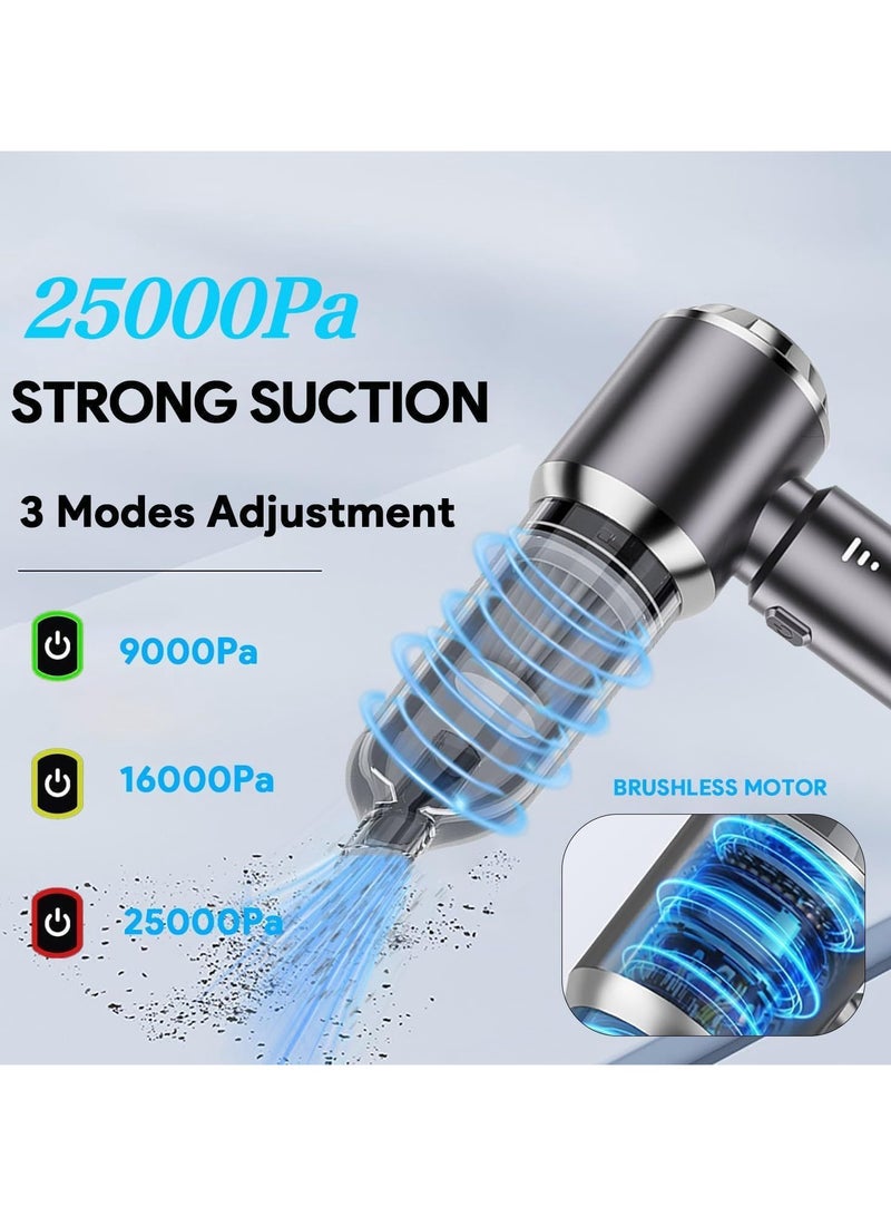 Tradeo Mini Home Vacuum Cleaner High Suction Compressed Air Duster Air Blower 6000mAh Cordless Handheld Car Vacuum Cleaner   Portable for Pet Pair/Sofa/Car/Office - Image 2