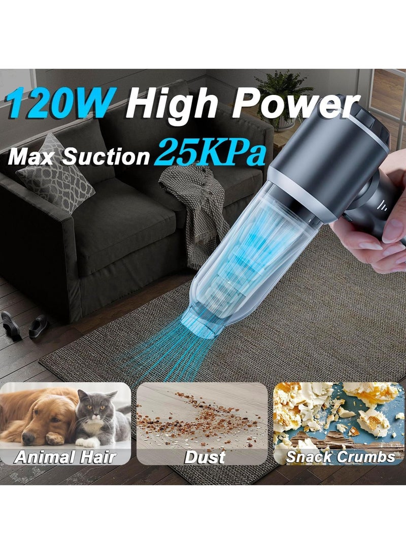 Tradeo Mini Home Vacuum Cleaner High Suction Compressed Air Duster Air Blower 6000mAh Cordless Handheld Car Vacuum Cleaner   Portable for Pet Pair/Sofa/Car/Office - Image 3