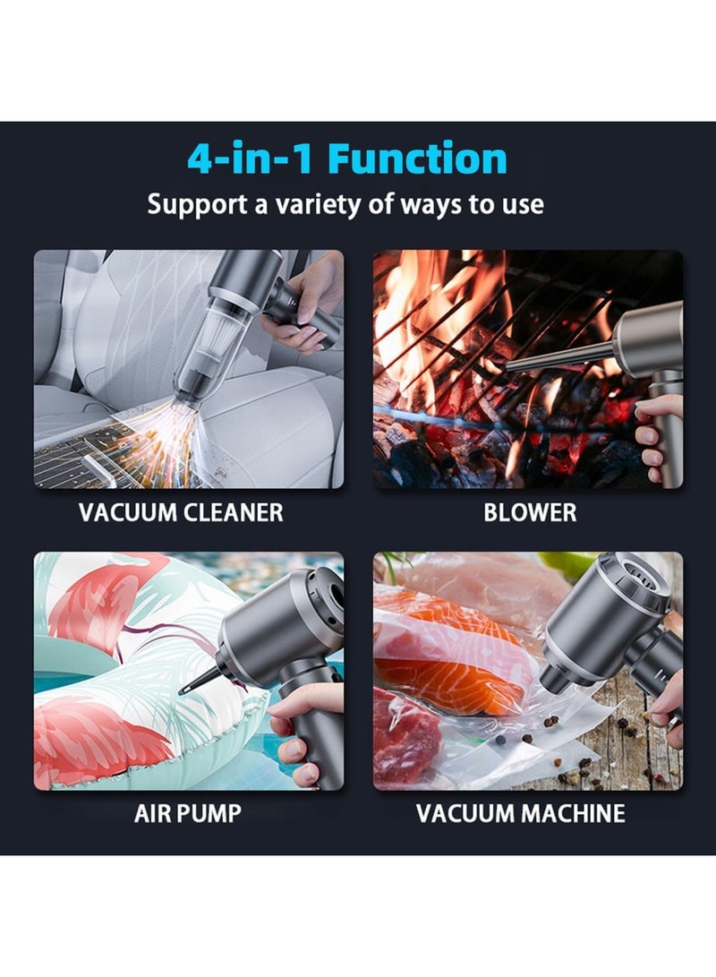 Tradeo Mini Home Vacuum Cleaner High Suction Compressed Air Duster Air Blower 6000mAh Cordless Handheld Car Vacuum Cleaner   Portable for Pet Pair/Sofa/Car/Office - Image 4