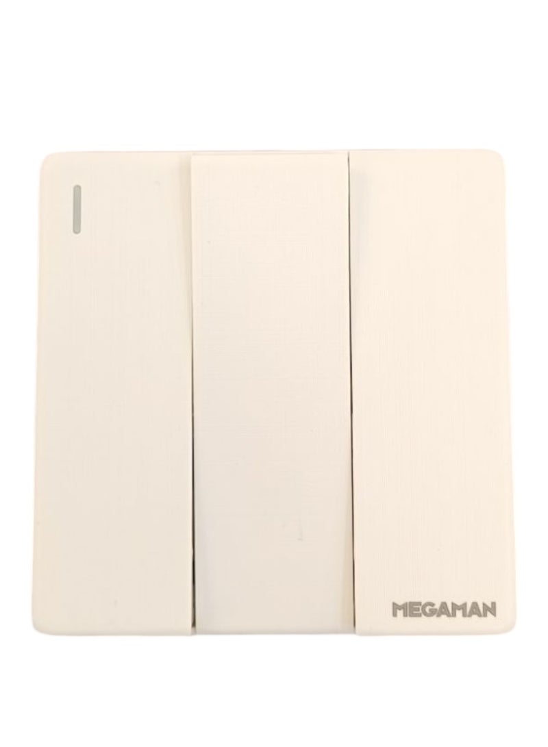 Megaman Switch 3Gang 2Way 10Amp - White - Image 1
