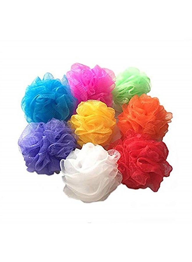 BIMIGET Mesh Loofah Sponges, 8-Pack Small Loofahs for Kids Colorful Sponges Mesh Pouf Resuable Shower Sponges Loofah Bath Ball Back (8 Count (Pack of 1)) - Image 1