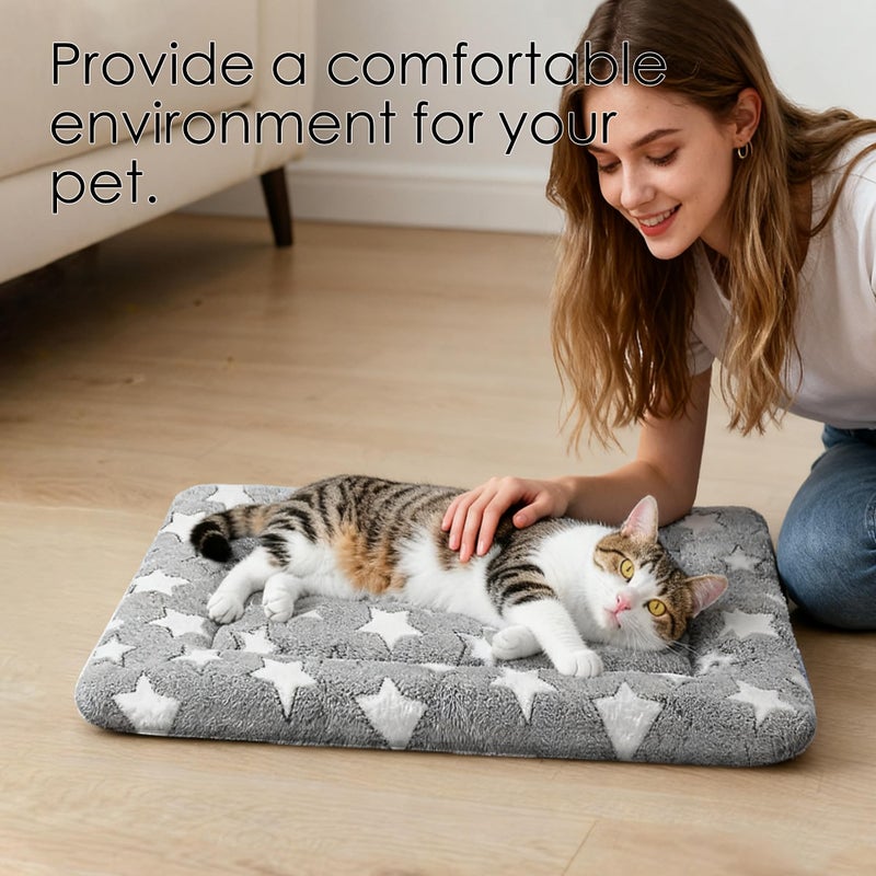 pobopobo Dog Bed Mat for Crate, Soft Kennel Pad, Durable Comfort Mat for Dogs and Cats, Home and Crate Use (Gray, 18"*14"*1.5") - Image 3