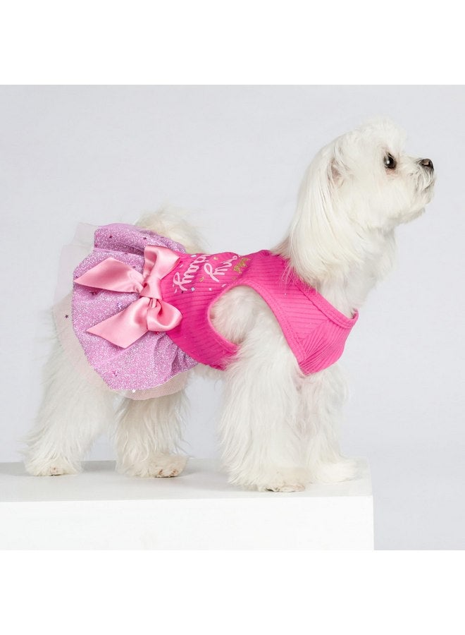 فيت وورم فستان الكلب Fitwarm It's My Birthday، فستان عيد ميلاد الكلب مع عقدة فيونكة، ملابس الكلاب للفتيات الصغيرات، ملابس الكلاب المضحكة، ملابس الحيوانات الأليفة الأنثوية، وردي، مقاس XS - Image 2