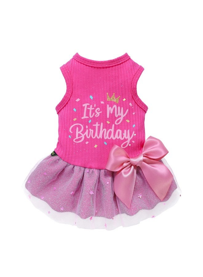 فيت وورم فستان الكلب Fitwarm It's My Birthday، فستان عيد ميلاد الكلب مع عقدة فيونكة، ملابس الكلاب للفتيات الصغيرات، ملابس الكلاب المضحكة، ملابس الحيوانات الأليفة الأنثوية، وردي، مقاس XS - Image 1
