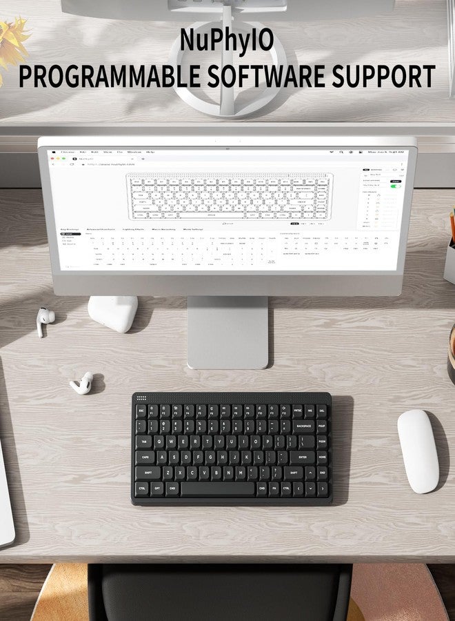 NuPhy Node75 Wireless Mechanical Keyboard, 75% Hot Swappable Custom Low Profile Keyboard, 84 keys Computer Gaming Keyboards, Supports Touch Gestures, PBT Keycaps, RGB Backlit, Bluetooth/2.4GHz/USB-C - Image 2