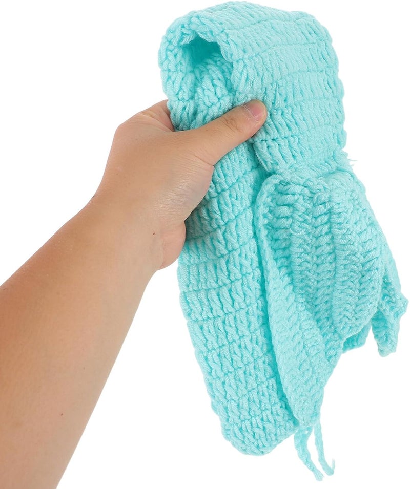 Newborn Photography Prop Crochet Mermaid Tail and Headband Set for Girl Photoshoot Green Handmade Photo Props - Image 4