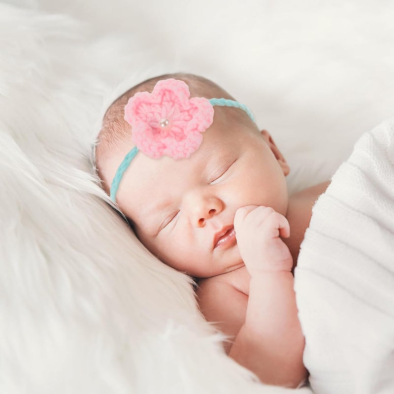 Newborn Photography Prop Crochet Mermaid Tail and Headband Set for Girl Photoshoot Green Handmade Photo Props - Image 5