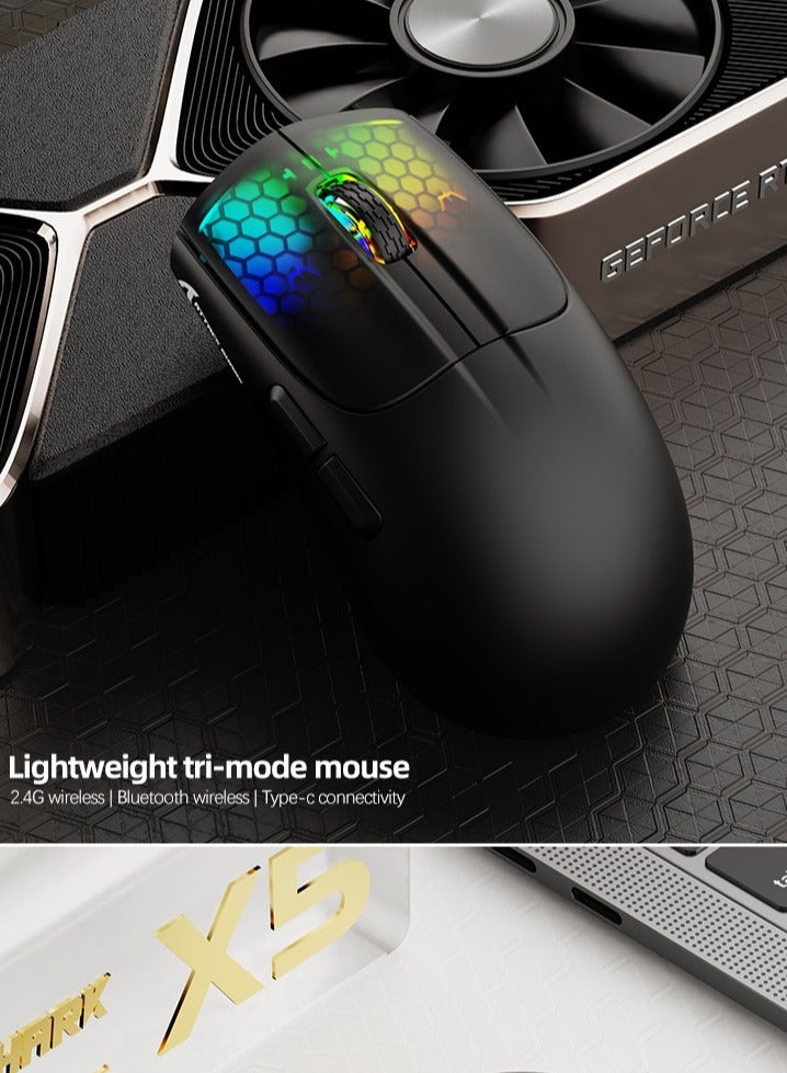 Attack Shark X5RGB 3-mode wireless gaming mouse, lightweight, suitable for esports, Bluetooth wireless and wired mouse - Image 2