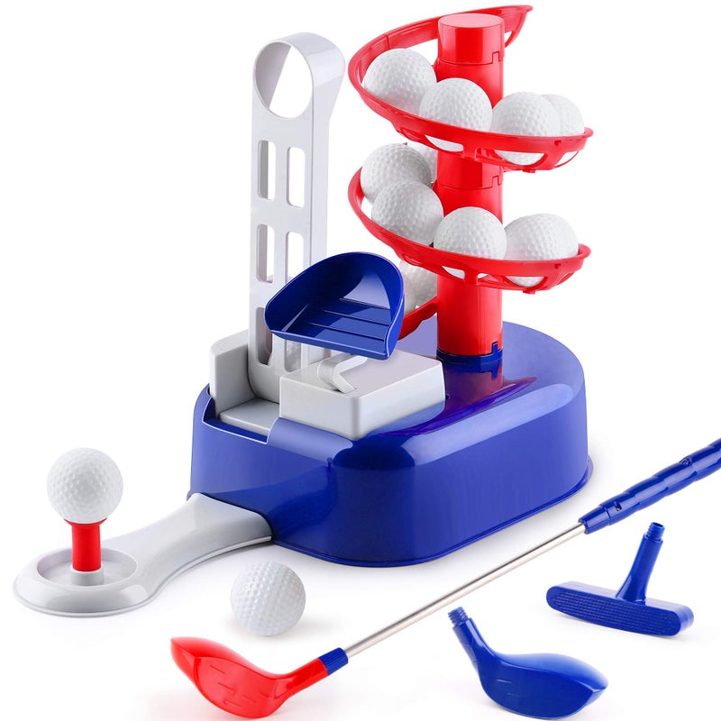 iPlay, iLearn Kids Golf Toys Set W/Left & Right Club Head, Indoor Outdoor Sport Toy, Training Golf Balls & Club Equipment, Active Exercise Gifts for 3 4 5 6 7 8 Year Olds Boys Toddler Child Girls - Image 1