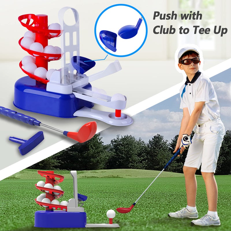 iPlay, iLearn Kids Golf Toys Set W/Left & Right Club Head, Indoor Outdoor Sport Toy, Training Golf Balls & Club Equipment, Active Exercise Gifts for 3 4 5 6 7 8 Year Olds Boys Toddler Child Girls - Image 4