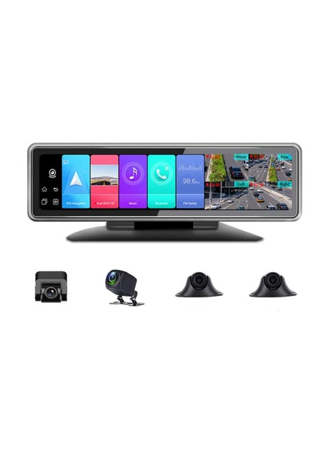 Night Vision 4 Cam Record Smart Mirror Car DVR 24H Parking Monitor 12'' Android Touch Screen Car Video Recorder