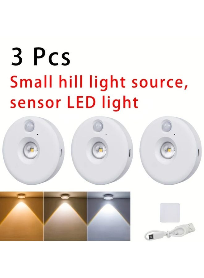 6 حزمة من مصابيح LED البيضاء القابلة لإعادة الشحن مع حساس حركة، إضاءة ليلية قابلة للتعتيم - Image 2