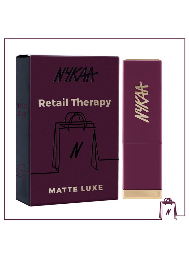 Nykaa Brown Matte Luxe Lipstick Pink Retail Therapy For Velvel Matte Finishhigh - Image 3