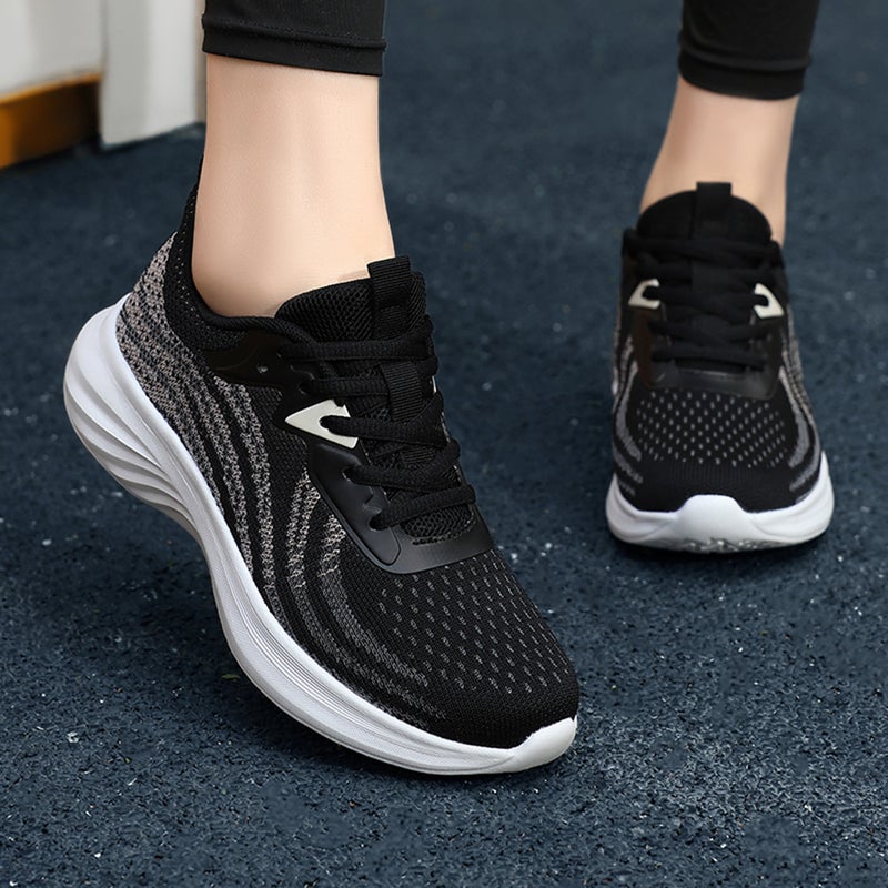 Women's Breathable Mesh Lace-up Running Shoes - Image 3