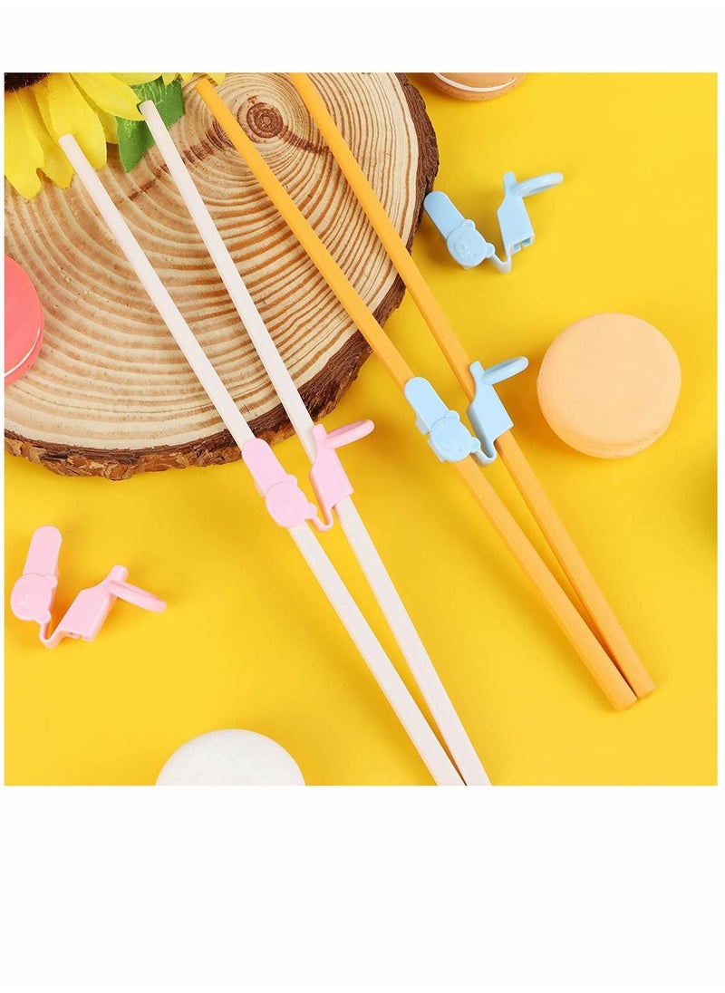 Y&D - 12 Pcs Reusable Chopstick Helpers Training Chopsticks Connector Plastic Helper for Adults Kids Beginner Trainers (Pink, Blue) - Image 1
