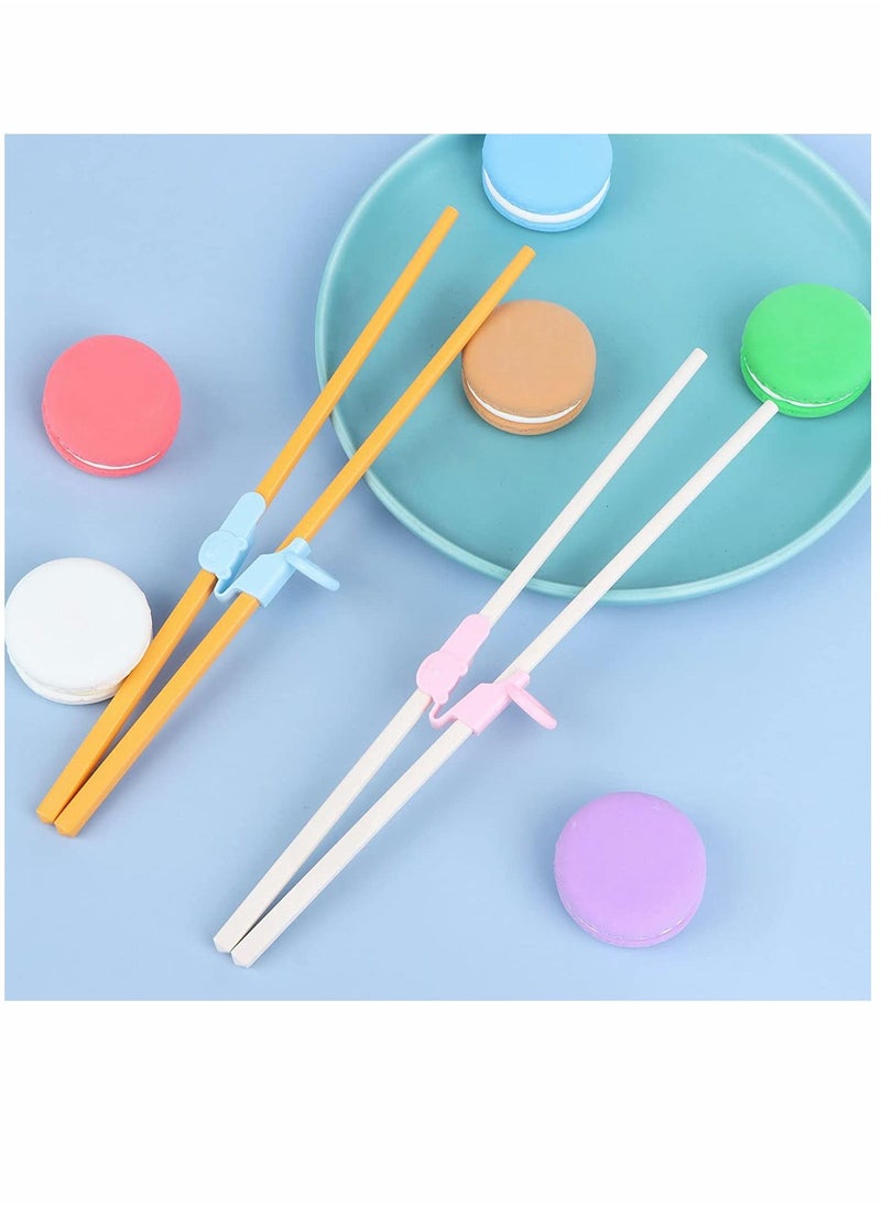 Y&D - 12 Pcs Reusable Chopstick Helpers Training Chopsticks Connector Plastic Helper for Adults Kids Beginner Trainers (Pink, Blue) - Image 1