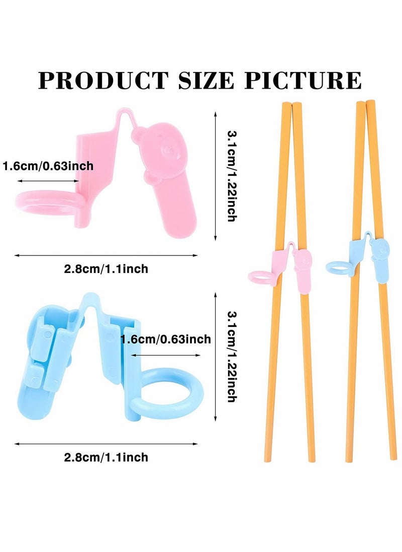 Y&D - 12 Pcs Reusable Chopstick Helpers Training Chopsticks Connector Plastic Helper for Adults Kids Beginner Trainers (Pink, Blue) - Image 1