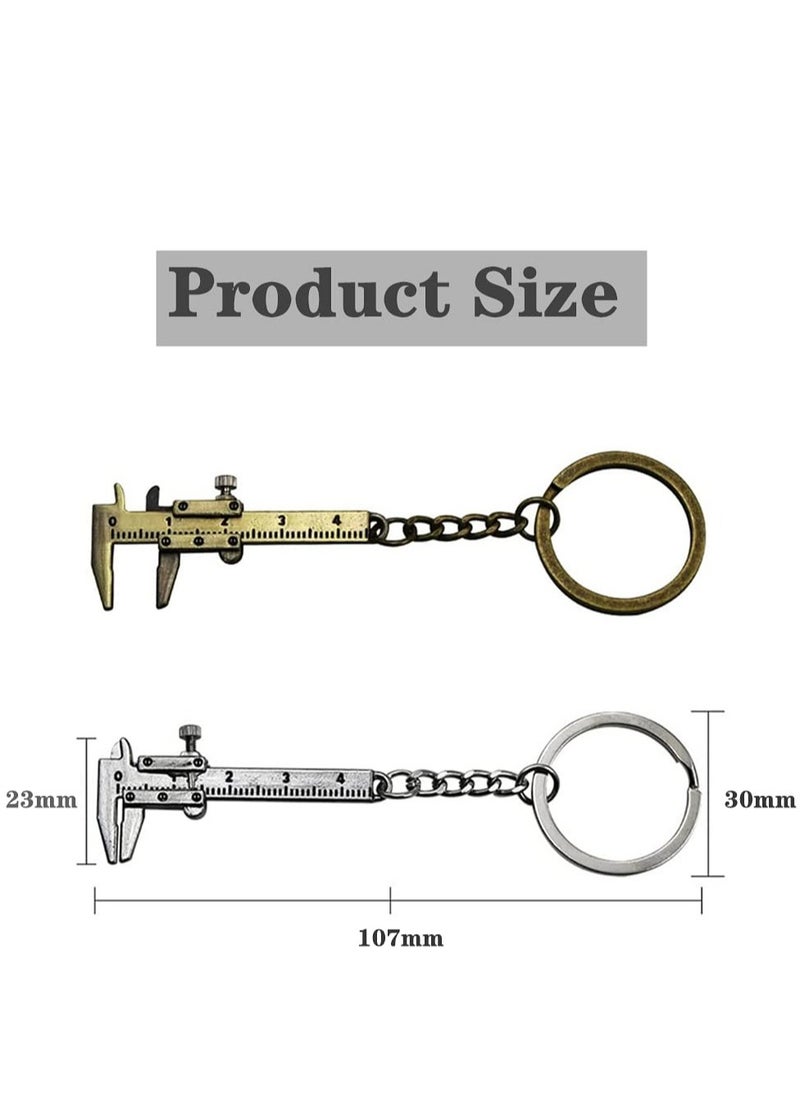 Generic Mini Key Chain Tool Movable Vernier Caliper Ruler Sliding Key Holder Rings Keychain Tools Cool Keychain Gift Ideas for Men Women(2PCS)  - Image 4