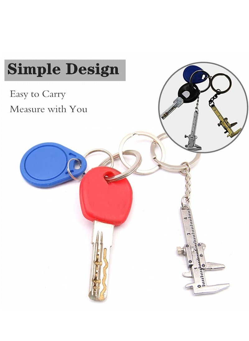 Generic Mini Key Chain Tool Movable Vernier Caliper Ruler Sliding Key Holder Rings Keychain Tools Cool Keychain Gift Ideas for Men Women(2PCS)  - Image 5