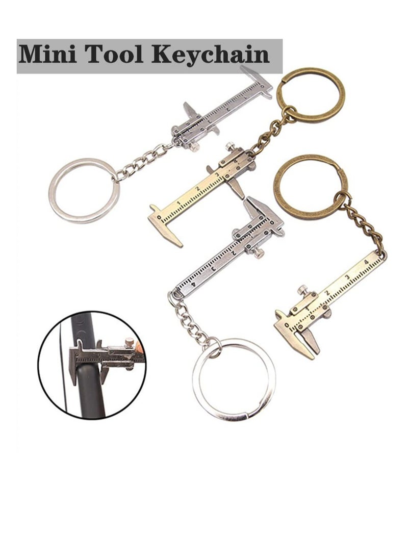 Generic Mini Key Chain Tool Movable Vernier Caliper Ruler Sliding Key Holder Rings Keychain Tools Cool Keychain Gift Ideas for Men Women(2PCS)  - Image 3