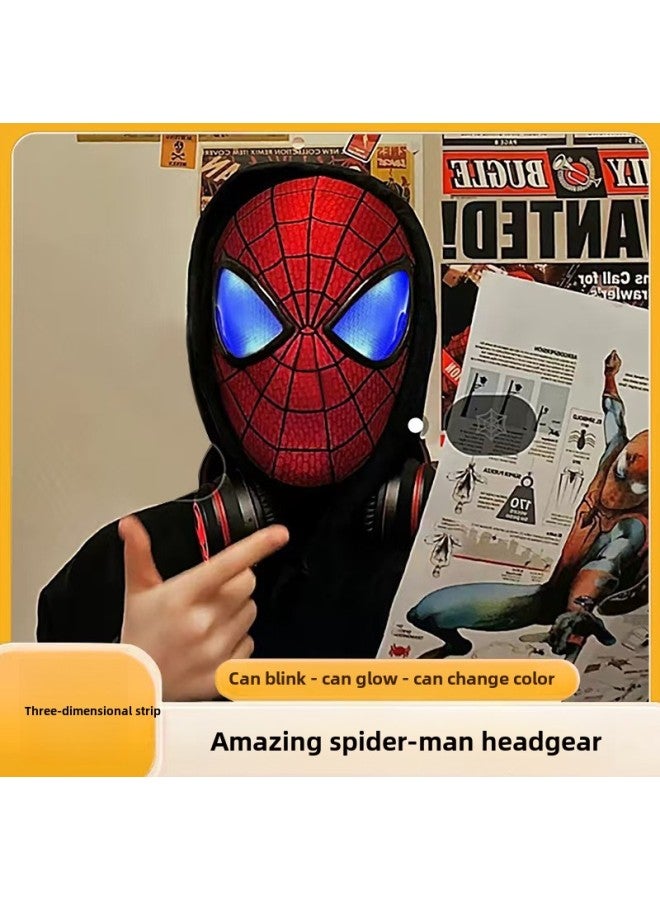 The Amazing Spider-man 2 Mask Movie Restore Garfield Version Peter Parker Blink Headgear Electric Mask Charging Model-Color:The Amazing Spider-man Red [lighting Style] - Image 2