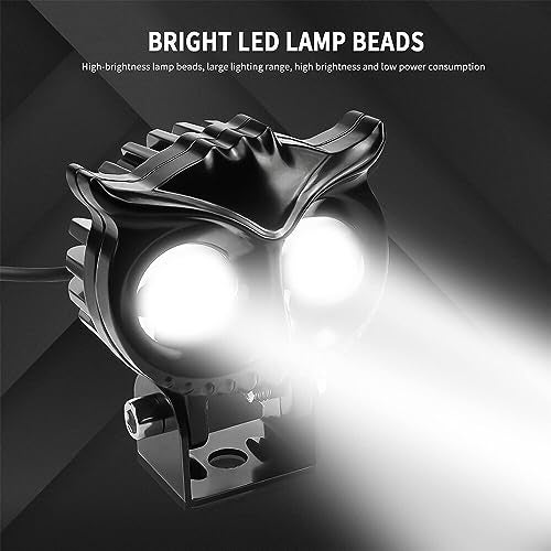 ELTRON TURBO 3 Month Warranty Owl Shape Imported Fog LED Light 12V-24V 55W Dc, Aluminium Material Yellow And White Beam Off-Roading Universal For All Motorcycle, Scooty, Car (Pack Of 1 With Switch) - Image 4