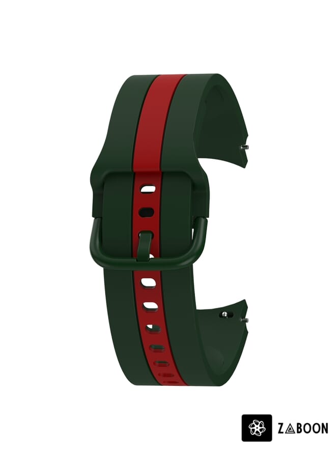 Zaboon Samsung Galaxy Watch4 40/44mm / Watch4 Classic 42/46mm Three Vertical Stripes Two-color Silicone Watch Band - Image 3
