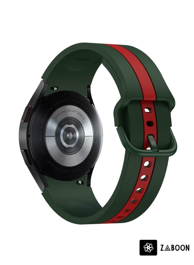 Zaboon Samsung Galaxy Watch4 40/44mm / Watch4 Classic 42/46mm Three Vertical Stripes Two-color Silicone Watch Band - Image 4