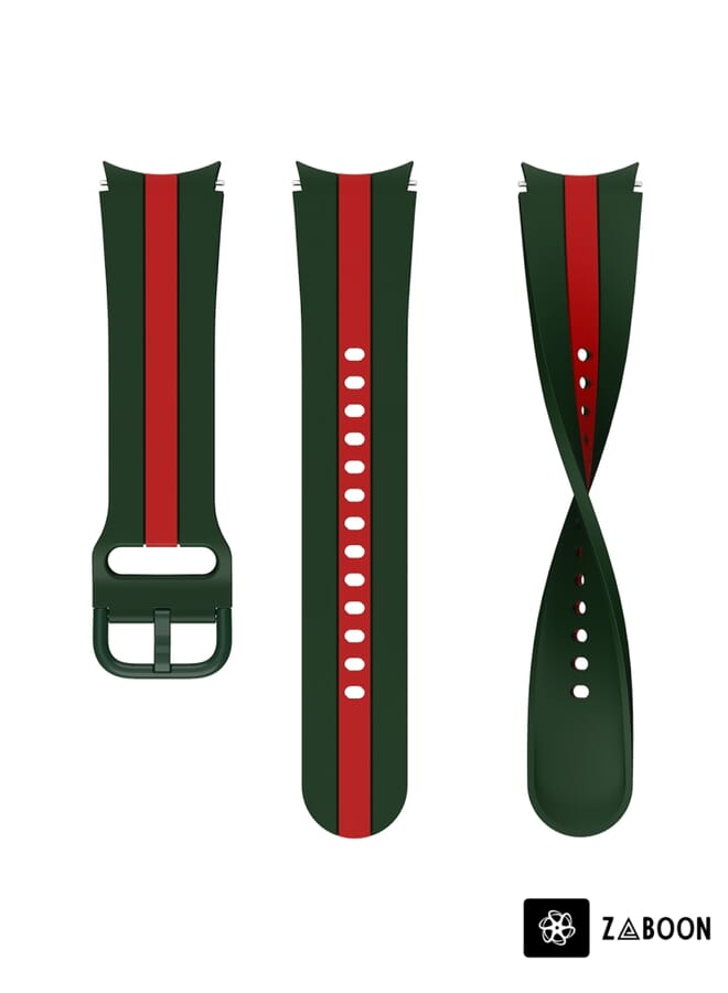 Zaboon Samsung Galaxy Watch4 40/44mm / Watch4 Classic 42/46mm Three Vertical Stripes Two-color Silicone Watch Band - Image 2