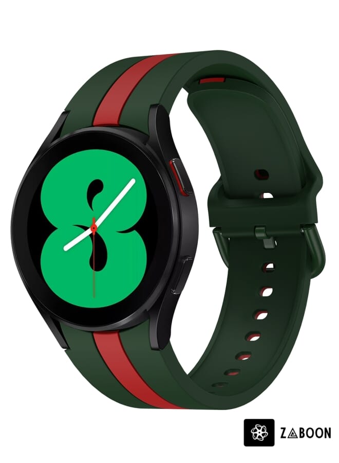 Zaboon Samsung Galaxy Watch4 40/44mm / Watch4 Classic 42/46mm Three Vertical Stripes Two-color Silicone Watch Band - Image 1