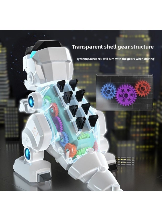 Simulation Electric Gear Tyrannosaurus With Light Music Mechanical Dinosaur Model Children's Toys Wholesale-Color:White Tyrannosaurus Rex  - Image 5