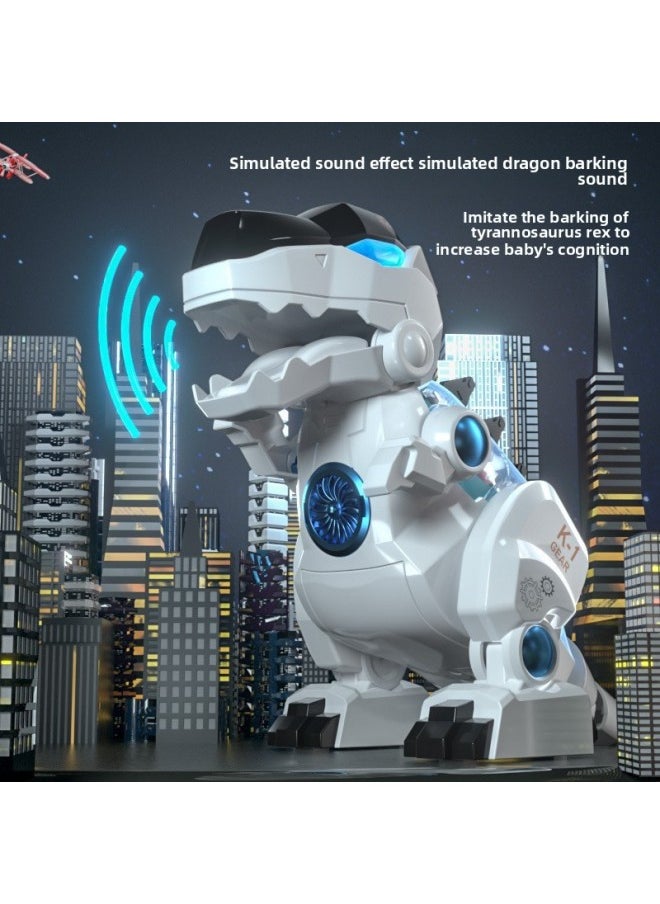 Simulation Electric Gear Tyrannosaurus With Light Music Mechanical Dinosaur Model Children's Toys Wholesale-Color:White Tyrannosaurus Rex  - Image 2
