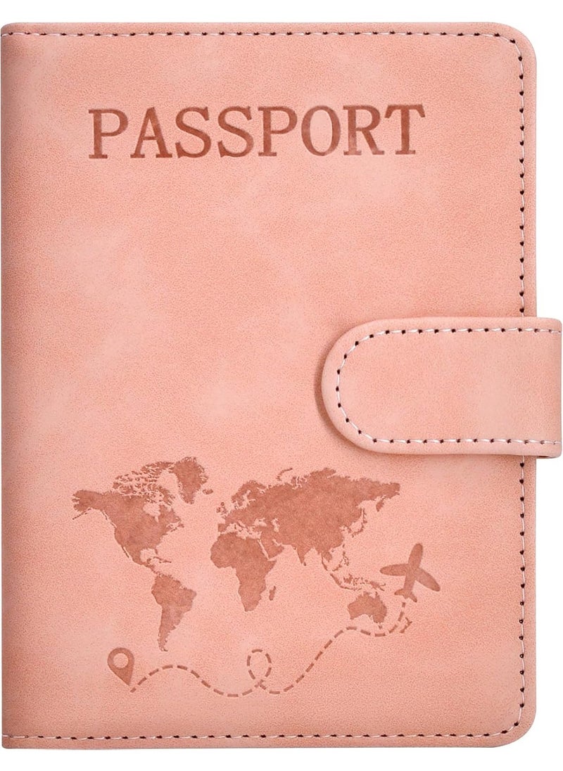 Beauenty Passport Holder for Travel Essentials, Passport Wallet Cover Case for Travel Must Haves Accessories,Passport Book Holders for Women and Men Pink  - Image 1