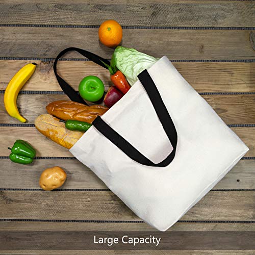TOPDesign 6-Pack Canvas Tote Bags with Magnetic Snap, Reusable Grocery Shopping Bags, DIY Your Creative Designs - Image 4