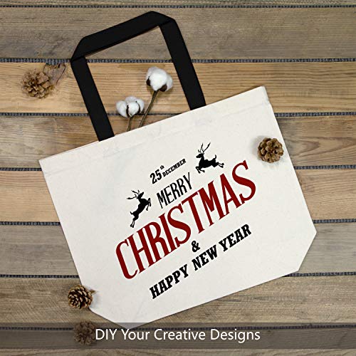 TOPDesign 6-Pack Canvas Tote Bags with Magnetic Snap, Reusable Grocery Shopping Bags, DIY Your Creative Designs - Image 3