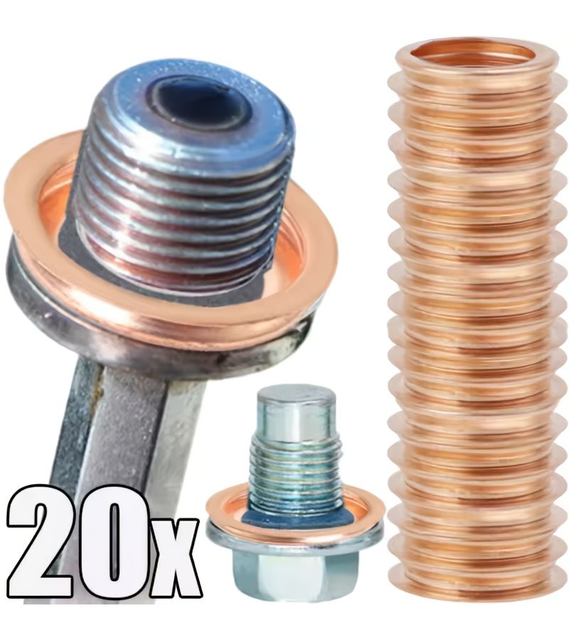 10Pcs Nissan Infiniti Engine Oil Drain Plug Gasket Copper Crush Washer - Image 3