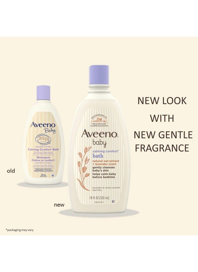 Aveeno Baby Calming Comfort Bath & Wash With Relaxing Lavender & Vanilla Scents & Natural Oat Extract, Hypoallergenic & Tear-Free Formula, Paraben-, Phthalate- & Soap-Free, 8 Fl. Oz  - Image 4