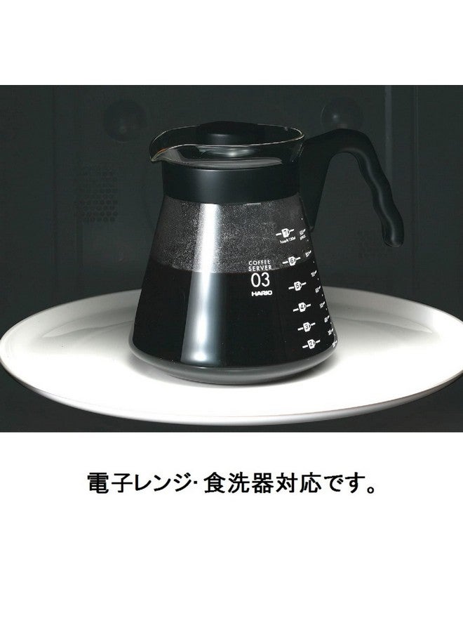 Hario خادم قهوة هاريو V60 زجاجي، 1000 مل، أسود - Image 2