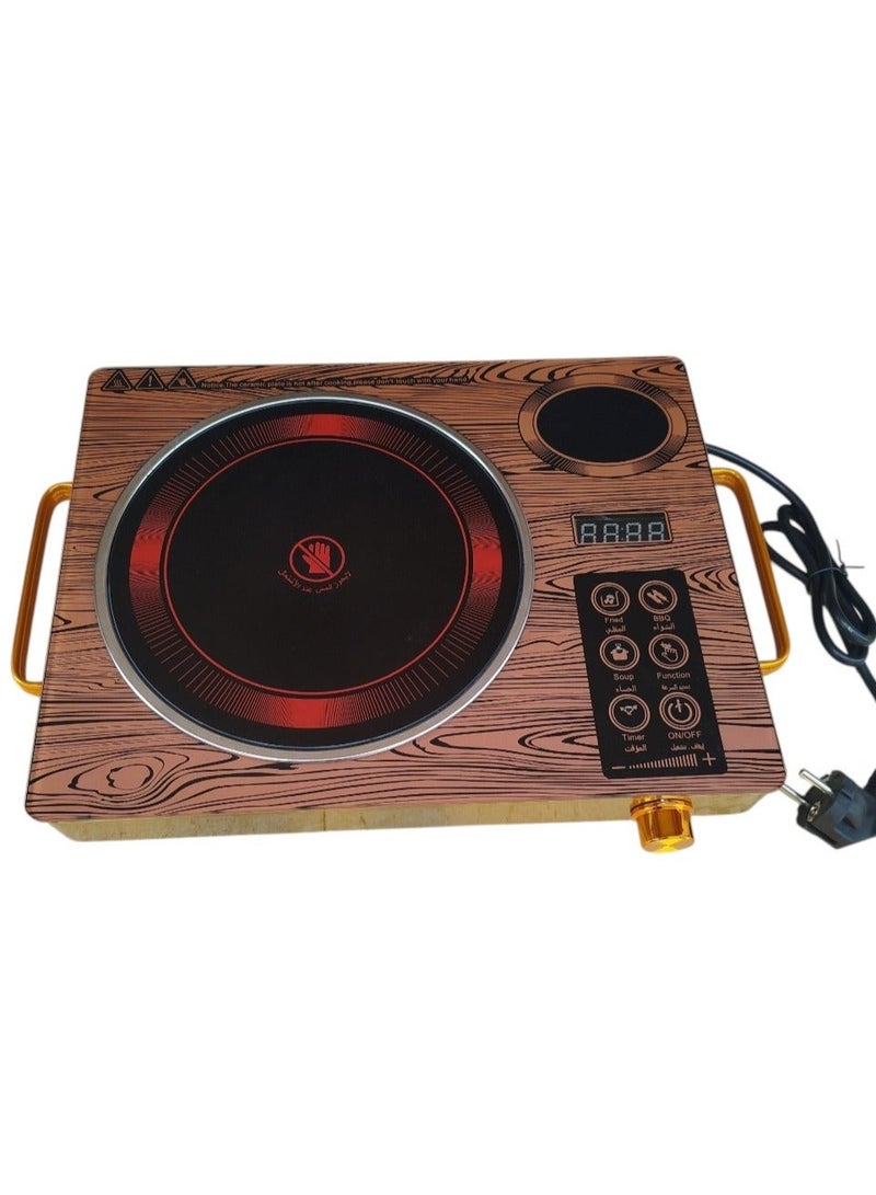 3500W Infrared Electric Stove with Digital Display, 11 Power Levels, Touch Control, Suitable for All Pots and Pans, Equipped with 2 Heat Insulated Handles - Image 1