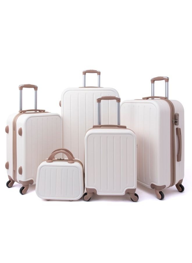 LIMRA Luggage Trolley Bags set of 5 Pcs Beige/Gold 