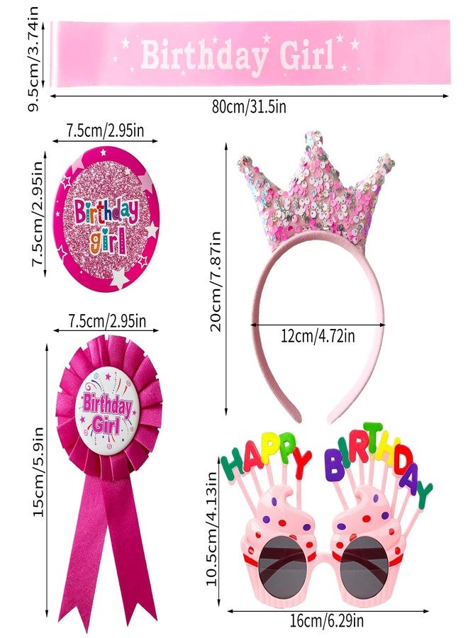 YumSur Personalised Birthday Party Dress-Up Set - Crown, Tiara, Birthday Girl Badge, Sash, Ribbon Medal for Girls, Kids, and Adults - Image 2